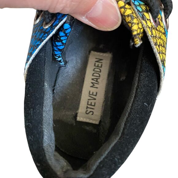 Steve Madden Cliff Fashion Sneakers 7.5 EU 38 Snake Multicolor Chunky Platform - Picture 8 of 8